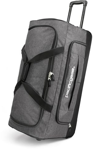 Pacific Gear rullande duffelhjul, 76,2 cm bagage, hockeyväska, slitstark, GRÅ, 30-Inch, Pacific Gear rullväska med hjul 76,2 cm bagage, hockeyväska, slitstark, överdimensionerad