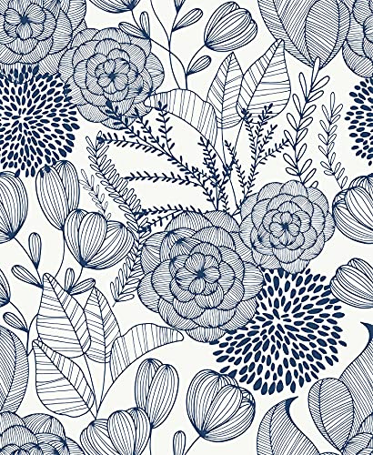 NuWallpaper 2020 Secret Garden Indigo, Navy