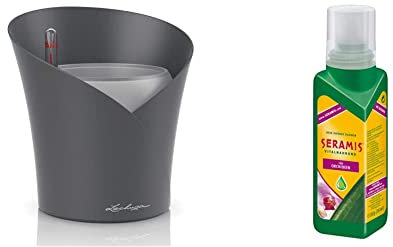 Lechuza ORCHIDEA Orchideenpflanzgefäß & Seramis Vitalnahrung für Orchideen, 200 ml – Düngemittel für optimales Wachstum von Orchideen, Flüssigdünger mit praktischer Dosierhilfe