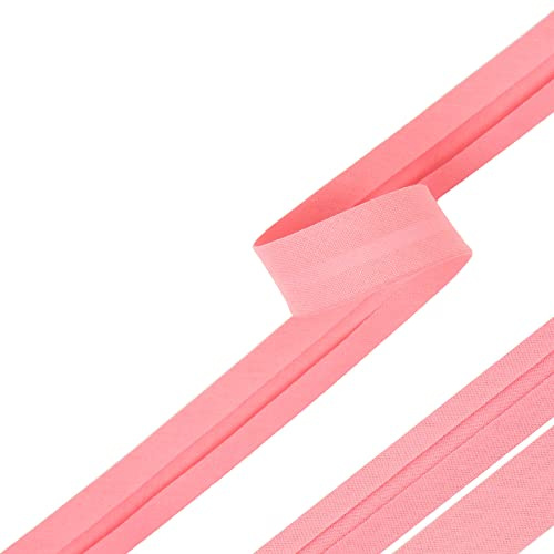 Bias Binding Tape for Sewing, Bias Tape, Bunting Tape, 20mm Single Fold, 100% Cotton, 30 Colours (Pink)