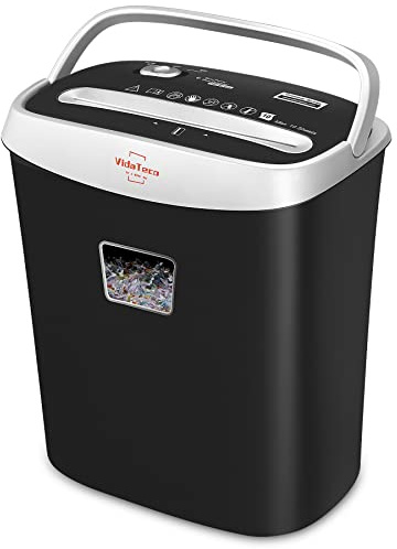 VidaTeco Paper Shredder for Home Office10-Sheet Cross-Cut Shredder with US Patented Cutter,Also Shreds Card/CD/Clip,Paper Shredding Machine for Home Use Heavy Duty with Jam Proof,3.9-Gallon Bin