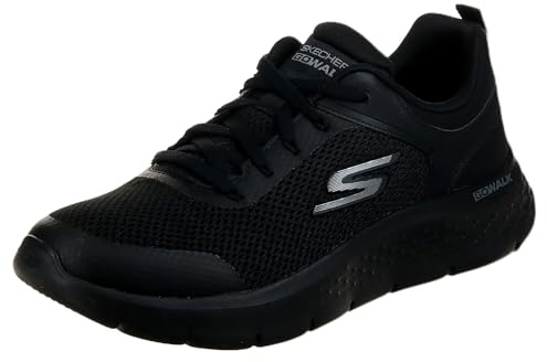 Skechers Zapatillas Go Walk Flex Independent para Hombre, Tela sintética Negra, 42.5 EU