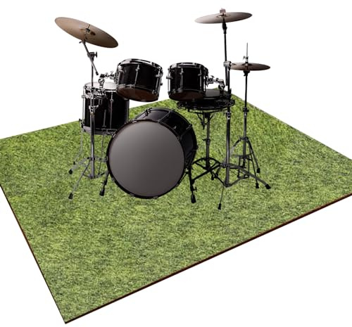 PPGE HOME Drum Rug Vibration Absorbing Mat Soundproof Mat Anti-Slip Anti-Vibration Carpet Rectangle Drum Carpet Great Gift for Drummers(Size:200x300cm,Color:Green)