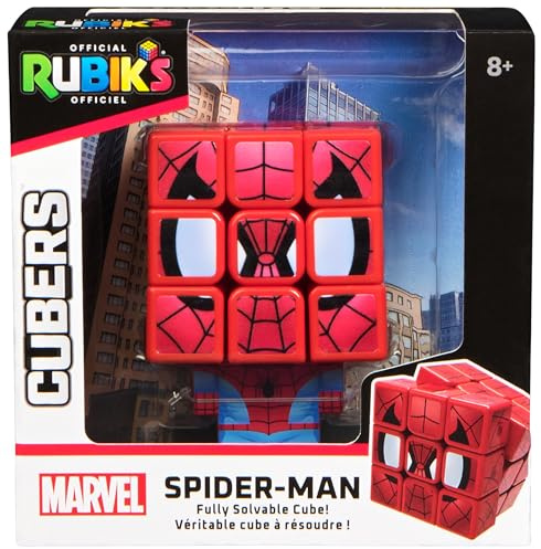 Rubik’s Cube Spider-Man Cuber, Problem-Solving Challenging Brain Teaser Collectible Spider-Man Fidget Toy, For Adults & Kids Aged 7+