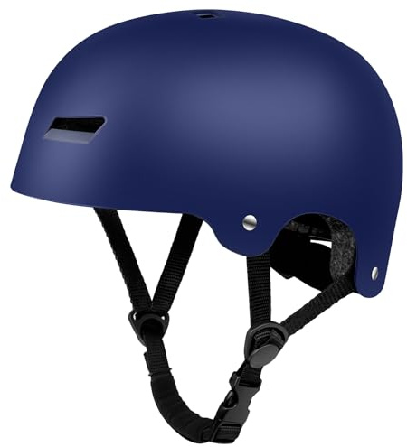 LeapBeast Casque Velo,Casque Trottinette Electrique Adulte, Casque Trotinette Enfant Réglable Anti-Choc Protection ，pour Vélo, Trottinette, Skateboard, Motos, pour Homme Femme (Bleu foncé, L)