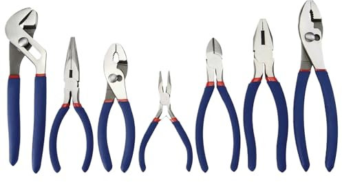 Liakyunf Kit per Set di Pinze,7 Pezzi per Lavori Auto - Pinze Compatte e Antiscivolo per Uso in Casa in Officina per Riparazioni Automobilistiche e per Costruzioni Esterne