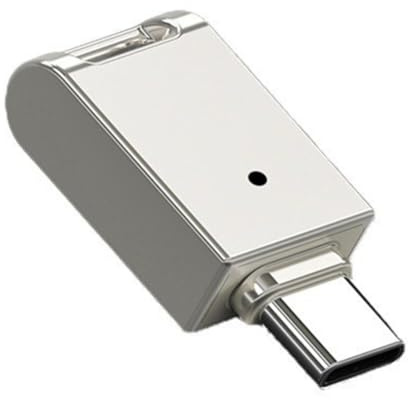 Muuookka Memoria USB 3.0 OTG Tipo C, Mini Memoria USB para Coches, Móviles y Ordenadores, Color Plateado
