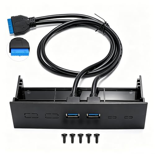 Ouitble TXD167 5,25 tum frontpanel USB-hubb dubbel port 5 Gbps USB 3.0 optisk enhet frontpanel datorfodral expansionskort för PC-entusiaster ABS svart