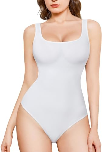 Nebility Body Contenitivo Modellante Donna Guaina Contenitiva Shapewear Intimo Snellente Pancia Piatta Dimagrante Shaping Addominale Canotta Canottiera Tops (Bianco, L)