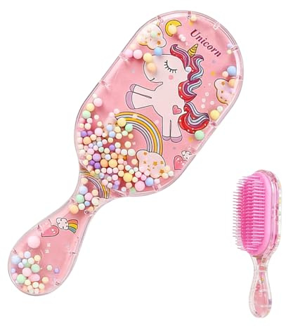 LAKPYN 1 Pezzi Spazzola per Capelli Districante 3D - Tutti i Tipi di Capelli - Per Bambini e Adulti - Setole Morbide - Unicorno