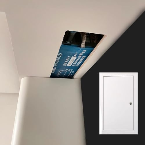 Åtkomstdörr i aluminium med lås – takinspektionslucka, vit åtkomstpanel för gips och VVS – flera storlekar (350 x 450 mm, 400 x 600 mm, 200 x 500 mm, 250 x 600 mm)