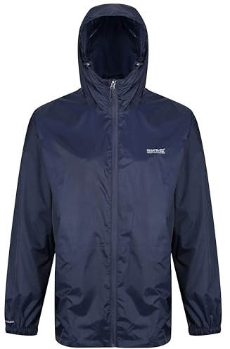 Regatta Chubasquero impermeable con capucha ligera y transpirable Jackets Waterproof Shell, Hombre, Navy, XS