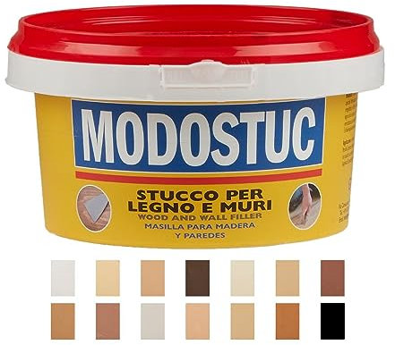 MODOSTUC Noyer Foncé Mastic Pour Bois - Pâte Bois Professionnel En Pâte Prête à L'emploi Pour Intérieur Idéal Pour Boucher Les Trous et Fissures du Bois à Séchage Rapide et Parfait 5 kg