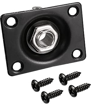 sourcing map 1/4 Inch 6.35mm Guitar Mono Output Jack Plate Input Socket for Electric Guitar, Black