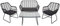 Mendler Polyrattan Garnitur HWC-G17a, Garten Sofa Set Sitzgruppe Stuhl, Seil - anthrazit, Polster anthrazit ohne Dekokissen