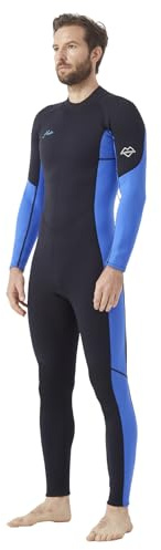 Hevto Wetsuits Men 3/2mm Neoprene Scuba Diving Surfing Wet Suit Keep Warm Back Zip in Cold Water Swimming Kayaking Jet Ski SUP (Men1-Blue, XL)