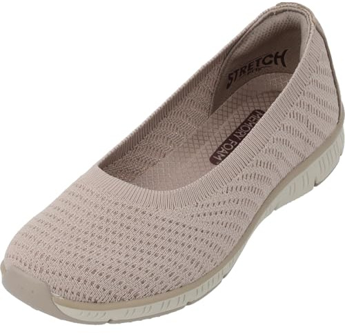Skechers Be-Cool WonderstruckMary Jane - Zapatos Planos para Mujer, Ribete Natural de Punto Gris Pardo, 38 EU