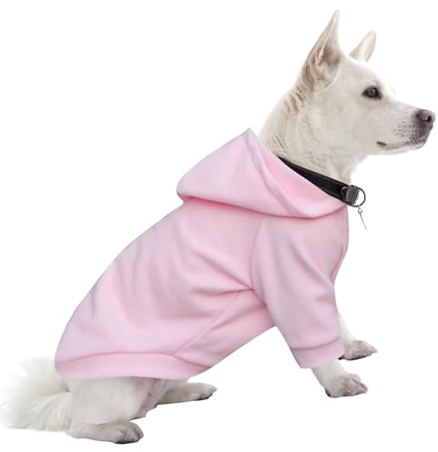 HuaLiSiJi Hund Hoodies Hund Tröjor Chihuahua Hundtröja, Varm och lätt, med en mjuk konsistens, lätt att bära (Rosa, L)