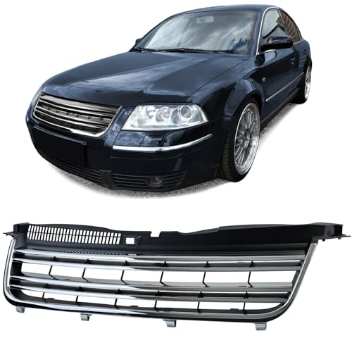 Kühlergrill Doppelrippe Schwarz Chrom für VW Passat 3BG Limousine Variant 00-05