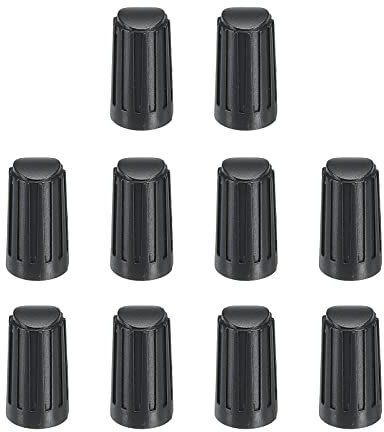 QUARKZMAN Knöpfe Potiknöpfe Potentiometer Drehknopf ABS Gitarre Knopf fürE-Gitarre Leistung Verstärker Stereoanlagen Bass Lautstärke Ton 6mm D Typ Welle 6mm Schwarz 20Stk