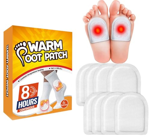 Chaies Lot de 6 Patchs Chauffants Auto-adhésifs et sûrs - Chauffe-Pieds pour Les déplacements, Chaleur pour activités de Plein air, Ski, randonnée, pansements Chauffants pour l'hiver, Chauffe-Corps