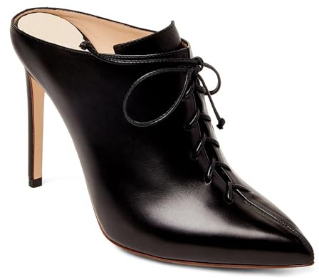 Rozhuhro Escarpins Bout Pointu et Bride arrière pour Femmes Chaussures soirée Sexy Bout fermé Talons Aiguilles Talons Hauts Lacets sur Devant Chaussures Bal Mariage Porter Quotidien,Noir,36 EU