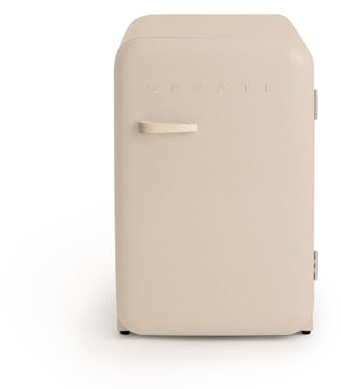 CREATE / RETRO FRIDGE 83.5 SAND/Frigorífico arena maneta arena / 98W. bajo consumo. 2 estantes. regulador temperatura. botellero. 56x54x84cm