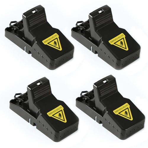 SiHuiTu 4 Pack Instant Kill Mouse Traps for Indoors & Outdoors | Humane, Reusable & Hygienic Rodent Control | Safe & Effective Mice Traps for Home, Kitchen, Garage | Durable ABS Plastic Rat Traps