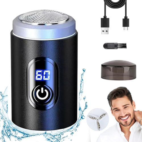 Rasoio per peli intimi impermeabile, rifinitore elettrico per peli del corpo, rifinitore per palle e inguine da uomo, rasoio per peli intimi impermeabile Ipx7, rasoio elettrico da uomo (1 set)