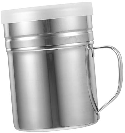 CIYODO Botella De Condimento Con Asa Para Tarro De Especias Recipiente Para Condimentos De Acero Inoxidable Para Uso Cocina Espolvoreador Para Azúcar y Cacao Polvo Con Tapa