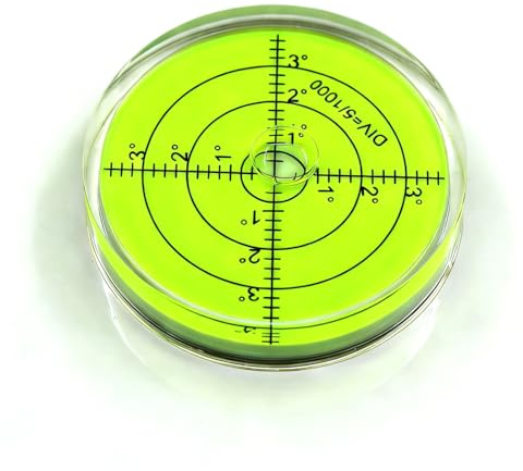 Uadme Mini Livella a Bolla Tonda, Ø 60 mm Livello Cardanico a Bolla Orizzontale Tascabile di Precisione, Piccola Livello Spirit Level per Telecamere, Bilance e Dispositivi Elettronici
