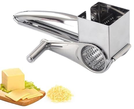 Qfdiwr Moulin À Fromage, 20x10,5x8 Cm Râpe À Fromage Rotative En Acier Inoxydable,outil De Coupe Pour Râpe À Chocolat À Rotation Manuelle,Facile À Utiliser Et À Nettoyer