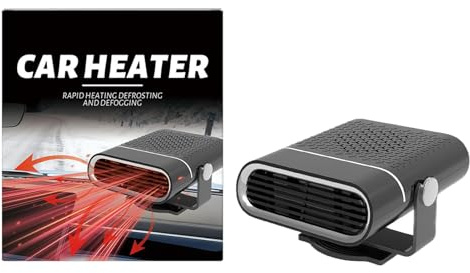 Aznever Chauffage Portable pour Voiture - 150W Chauffe Rapide Rotation à 360 Degrés,12V Chauffage de Véhicule - pour Camping Bureau Camping-Car Camion Intérieur Extérieur Garage