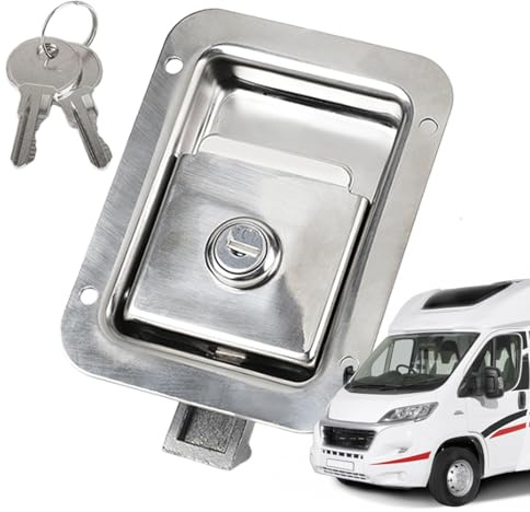 Serratura a chiave per porta 'armadio, serratura a chiavistello per porta camper,Chiusure per mobili con maniglia di ricambio in acciaio inossidabile | Blocco pannello, protezione antifurto da incasso