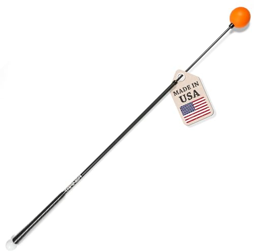 Orange Whip Full-Sized Golf Swing Trainer Aid - for Improved Rhythm, Flexibility, Balance, Tempo, and Strength |Black/Orange|47