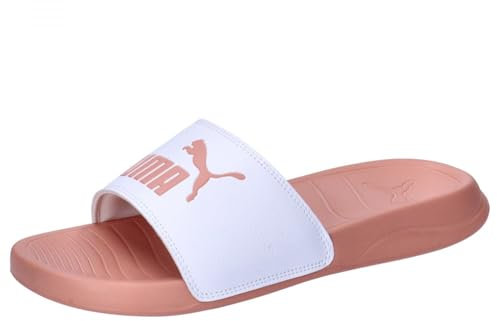 PUMA Unisex Adults POPCAT 20 Slide Sandal, PUMA WHITE-DEEVA PEACH, 42 EU