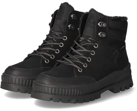 Rieker Botas con cordones para mujer, color negro, talla 39 EU, Negro, 39 EU