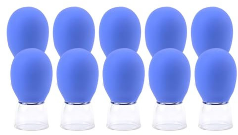 Tazze di coppettazione del silicone di vetro di aspirazione di vuoto di massaggio tazze di coppettazione di 10 pezzi Set di coppettazione di vetro per il corpo