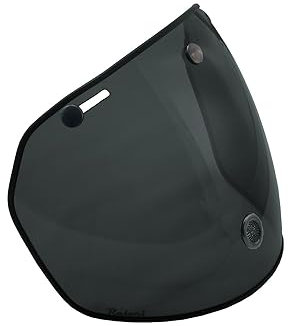 Raleri Airstream Visier Universal für Helme 3 Knöpfen für Verwendung Tag Anti-Beschlag für Helm Café Racer und Custom (Dark)