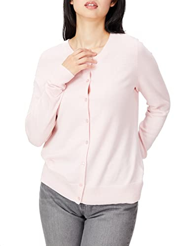 Amazon Essentials Gilet Col Rond Léger (Grandes Tailles Disponibles) Femme, Rose Clair, XL