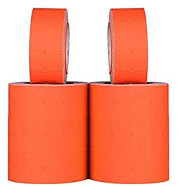 21 x 12 mm prisetikett klistermärken prispistoletiketter prismark etiketter etiketter etiketter pappersetikett passar för M5500, MX5500, etc (10 rullar, orange)