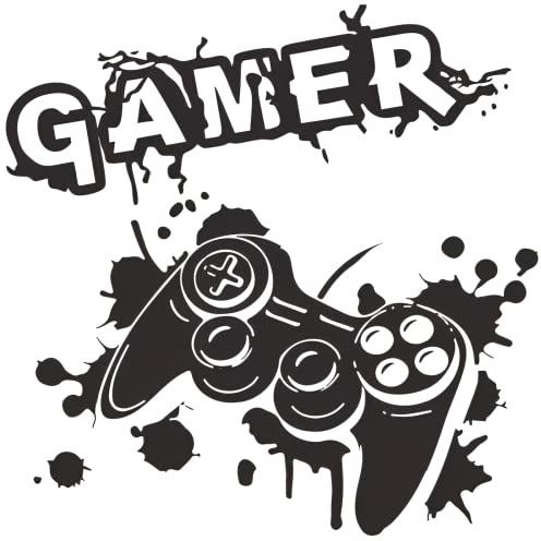 WandSticker4U®- Stickers muraux GAMER noir (62x57 cm) I Autocollant mural gaming jeux vidéo contrôleur game grafitti I Déco murale chambre ado garçon fille salle de jeux adolescente XXL COOL