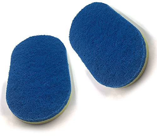 Pack of 2 Oval-Shaped Bathroom Cleaning Sponge Replacement Pads, Scourers Sponge for Scrubbing Kitchen, Sink, Tile Walls, Washbasins, or Bathtub