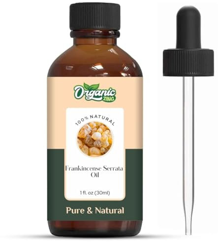 Organic Zing Frankincense Serrata (Boswellia serrata) Oil | Pure & Natural Essential Oil for Skincare, Aroma and Diffusers- 30ml/1.01fl oz