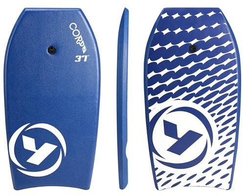 Yello Corp Bodyboards 33’’/37’’/42’’ with Adjustable Wrist Leash for Kids and Adults, Lightweight Bodyboard with XPE Deck, Crescent Tail and EPS Core, Multiple Colours and Sizes