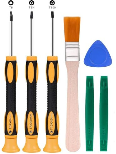 Fixinus Lot de 7 tournevis magnétiques de précision T6 T8 T10 compatibles avec PS5, PS4, PS3, Xbox One, Xbox 360, MacBook