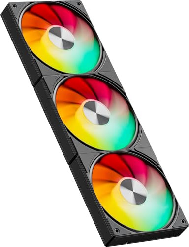 upHere gaming U3KC3 All-in-One Ventole PC ARGB, Low Noise 4-Pin PWM Ventilatore 120mm, High Performance 1650RPM Hydraulic Bearing Ventola Raffreddamento, 25dB(A) Quiet Fan for PC Case CPU Cooling-Nero