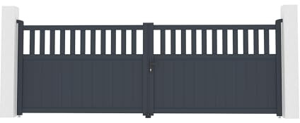 Casanoov Doppelflügeltor aus Aluminium 4m SANTIS H.140cm grau