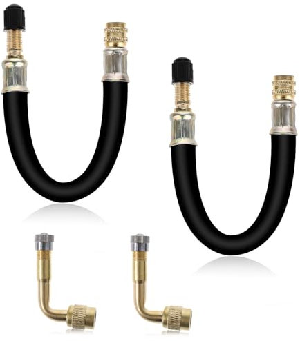 Ventilverlängerung Autoventil Verlängerung Ventil Adapter Reifenventil 180mm 90 Grad Reifen Ventil Verlängerung Kupfer Ventiladapter universelle Winkel für Autos Fahrräder Motorräder