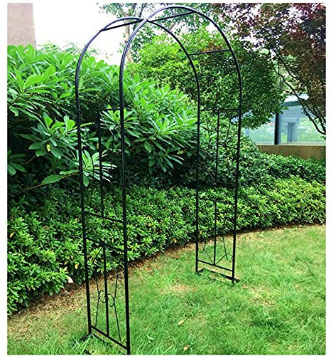 Arco de jardín de metal para rosas, enredaderas, soporte de flores, gran cenador de hierro para exteriores, 2,4 m de alto, autoensamblaje, 180 x 240 cm, 200 x 240 cm, 260 x 240 cm
